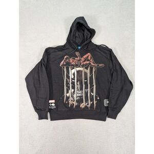 Marvel x Civil Regime Deadpool Wolverine Hoodie‎ Mens Medium Black Pullover New